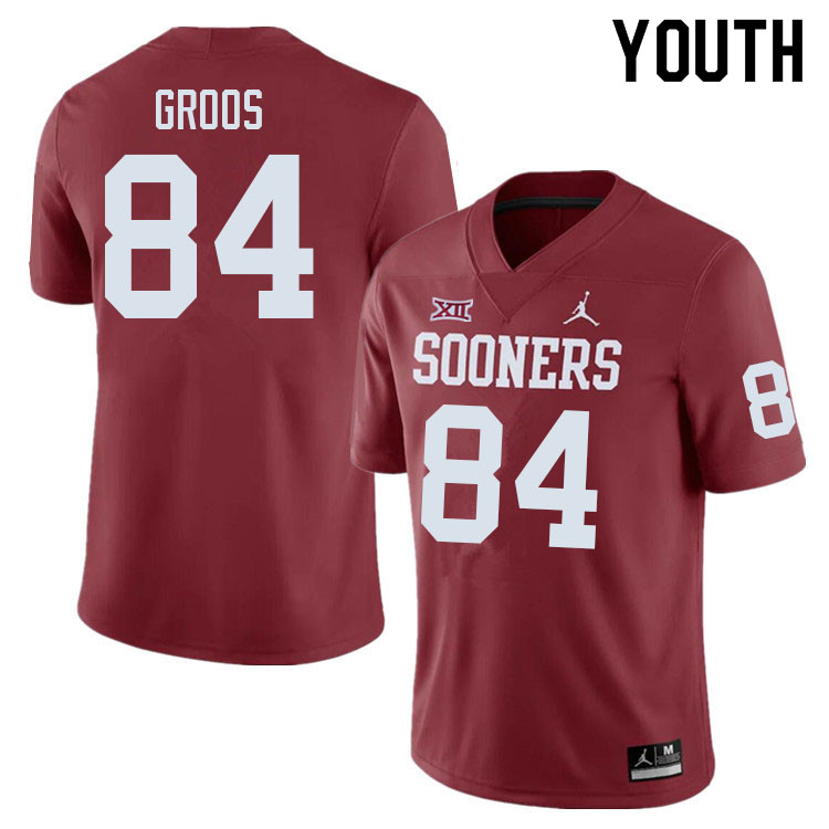 Youth #84 Carsten Groos Oklahoma Sooners College Football Jerseys Sale-Crimson